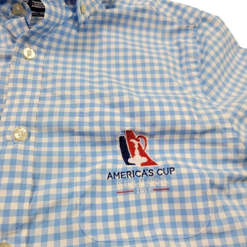 Vineyard Vines Shirt Mens XS Blue Americas Cup Classic Fit Murray Button Up - Picture 3 of 8